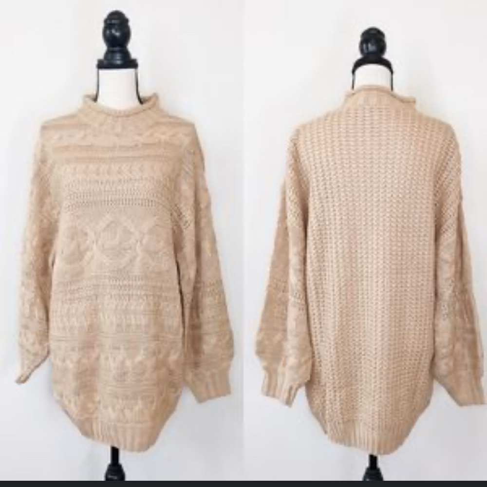 Flying Tomato Beige Cowl Neck Sweater